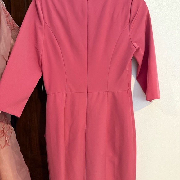 Kay Unger Pink Ruffle Midi Dress - Picture 7 of 8